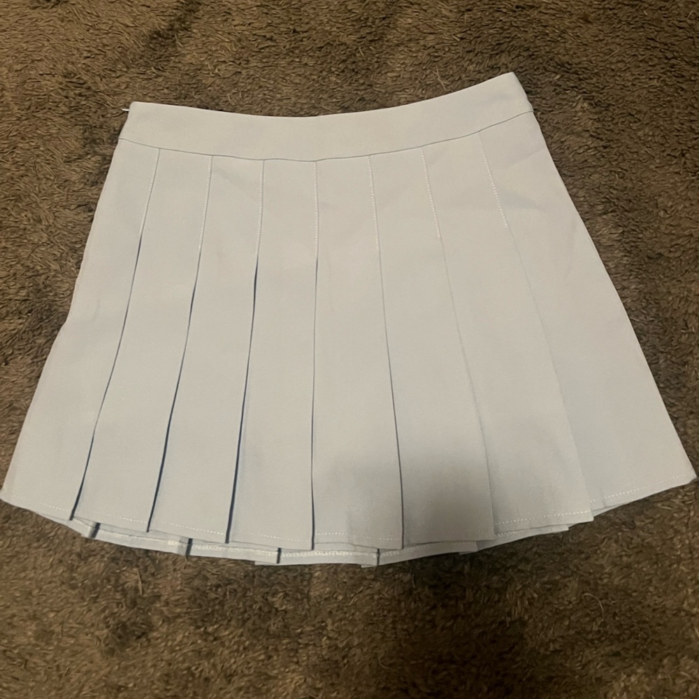 Light Blue Pleated Skirt